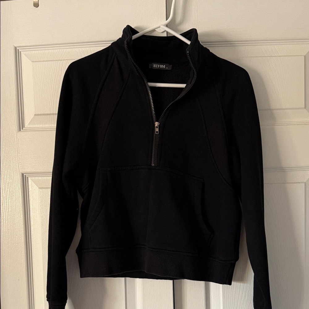 Black Half-Zip Sweatshirt